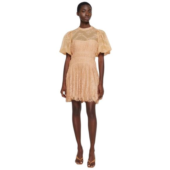 *NWT Jonathan SIMKHAI Bristol Mini Lace Butterscotch Orange Dress - Sz 8 - Picture 1 of 9